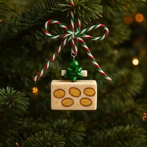 Italian Torrone Candy Christmas Ornament – Handmade Clay Dessert